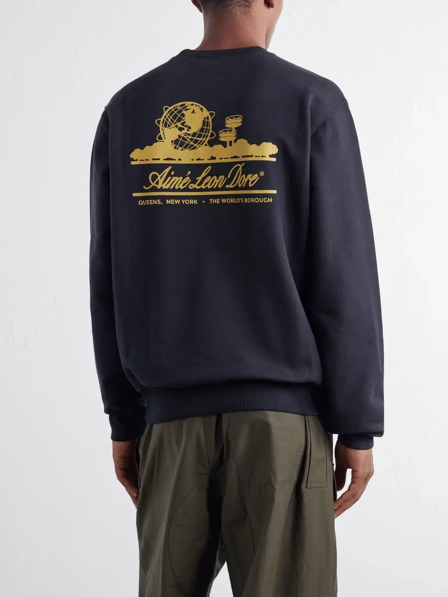 Aimé Leon Dore Unisphere Logo-Print Cotton-Jersey Sweatshirt - Men | Thumbnail 4
