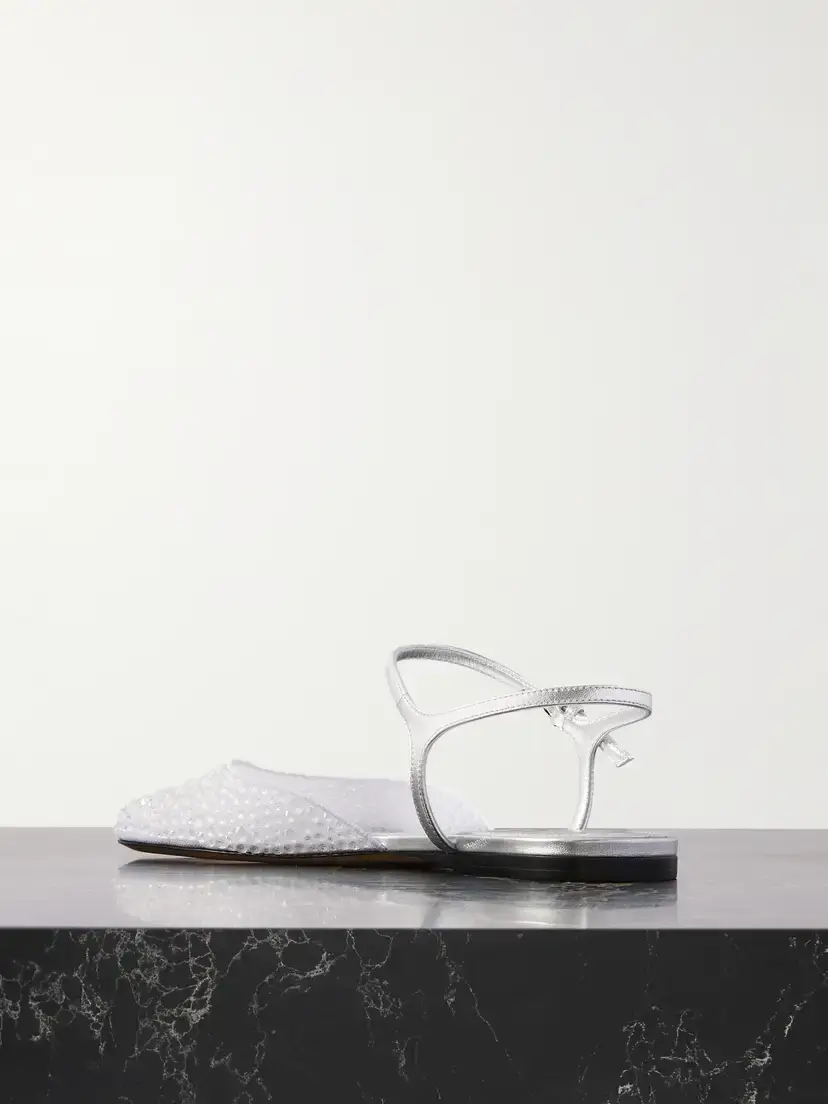 Loewe Crystal-embellished Leather And Mesh Ballet Flats | Thumbnail 3 Loewe Crystal-embellished Leather And Mesh Ballet Flats | Thumbnail 3