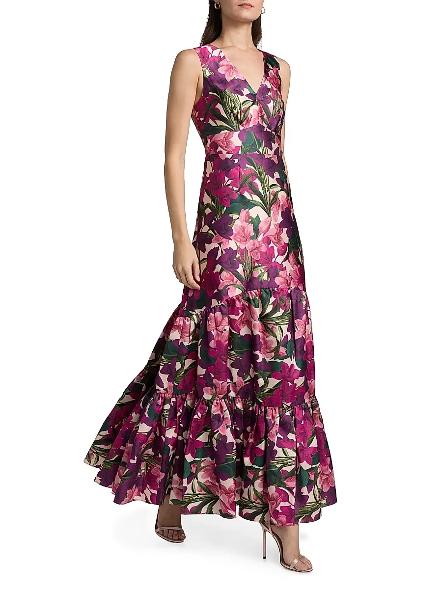 SACHIN & BABI Women's Rori Floral Tiered Gown | Thumbnail 2 SACHIN & BABI Women's Rori Floral Tiered Gown | Thumbnail 2