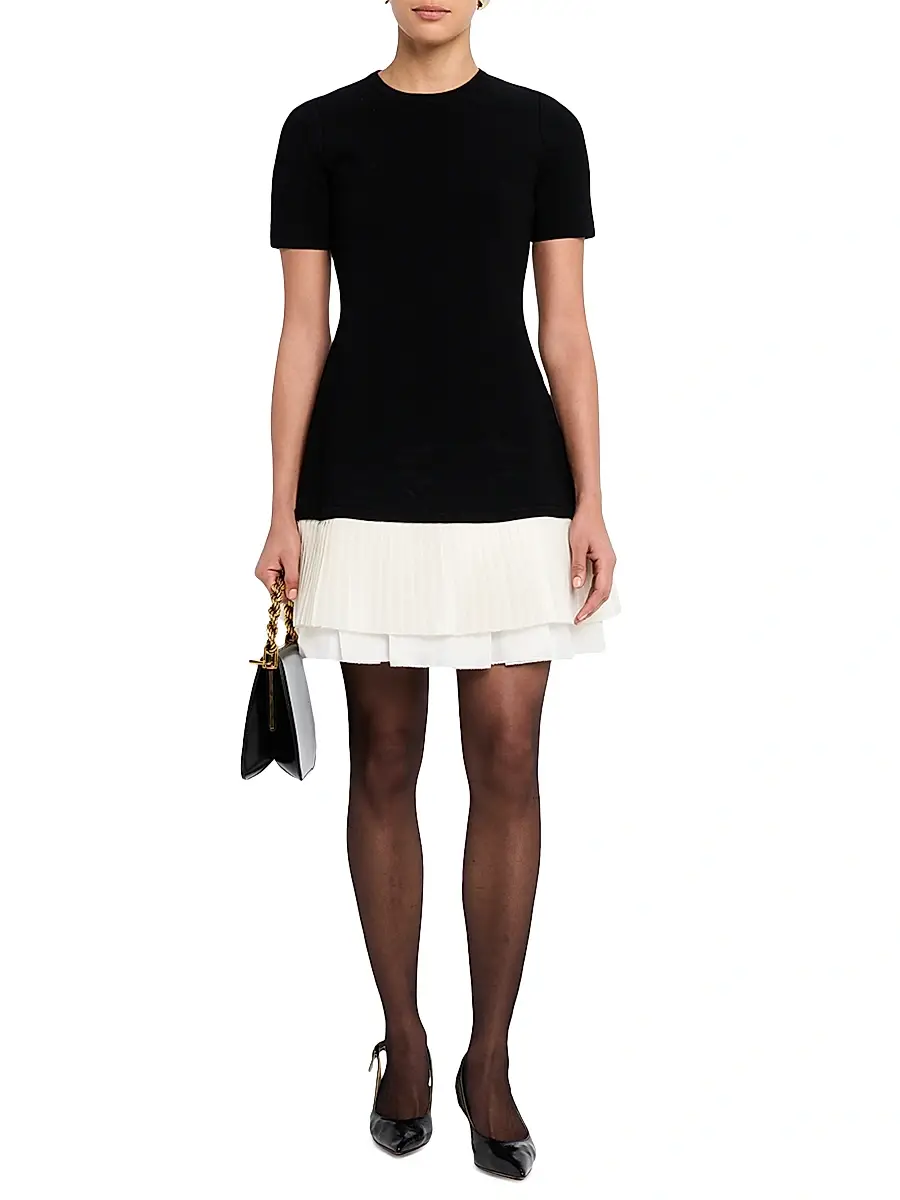 Simkhai Women's Lorin Mixed-Media A-Line Minidress | Thumbnail 2 Simkhai Women's Lorin Mixed-Media A-Line Minidress | Thumbnail 2