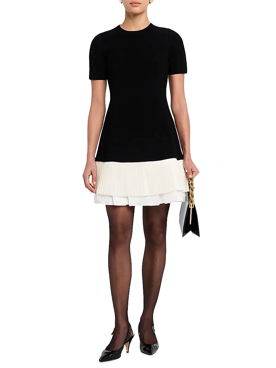 Simkhai Women's Lorin Mixed-Media A-Line Minidress | Thumbnail 3 Simkhai Women's Lorin Mixed-Media A-Line Minidress | Thumbnail 3
