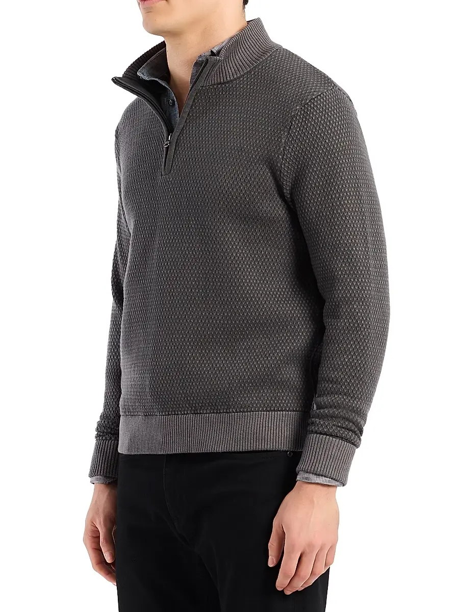 Robert Graham Men's Walton Cotton & Silk Zip Sweater | Thumbnail 4 Robert Graham Men's Walton Cotton & Silk Zip Sweater | Thumbnail 4
