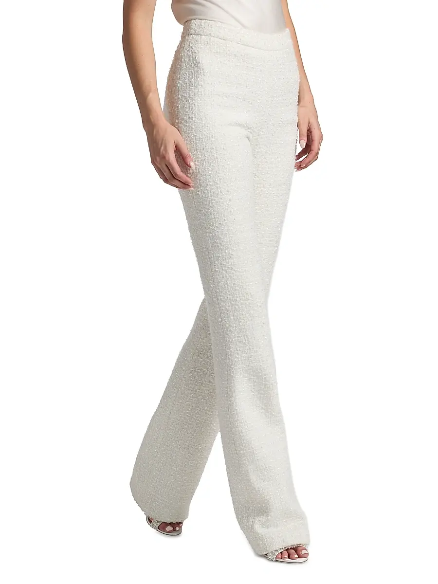 BADGLEY MISCHKA Women's Bouclé Tailored Flare Pants | Thumbnail 4 BADGLEY MISCHKA Women's Bouclé Tailored Flare Pants | Thumbnail 4