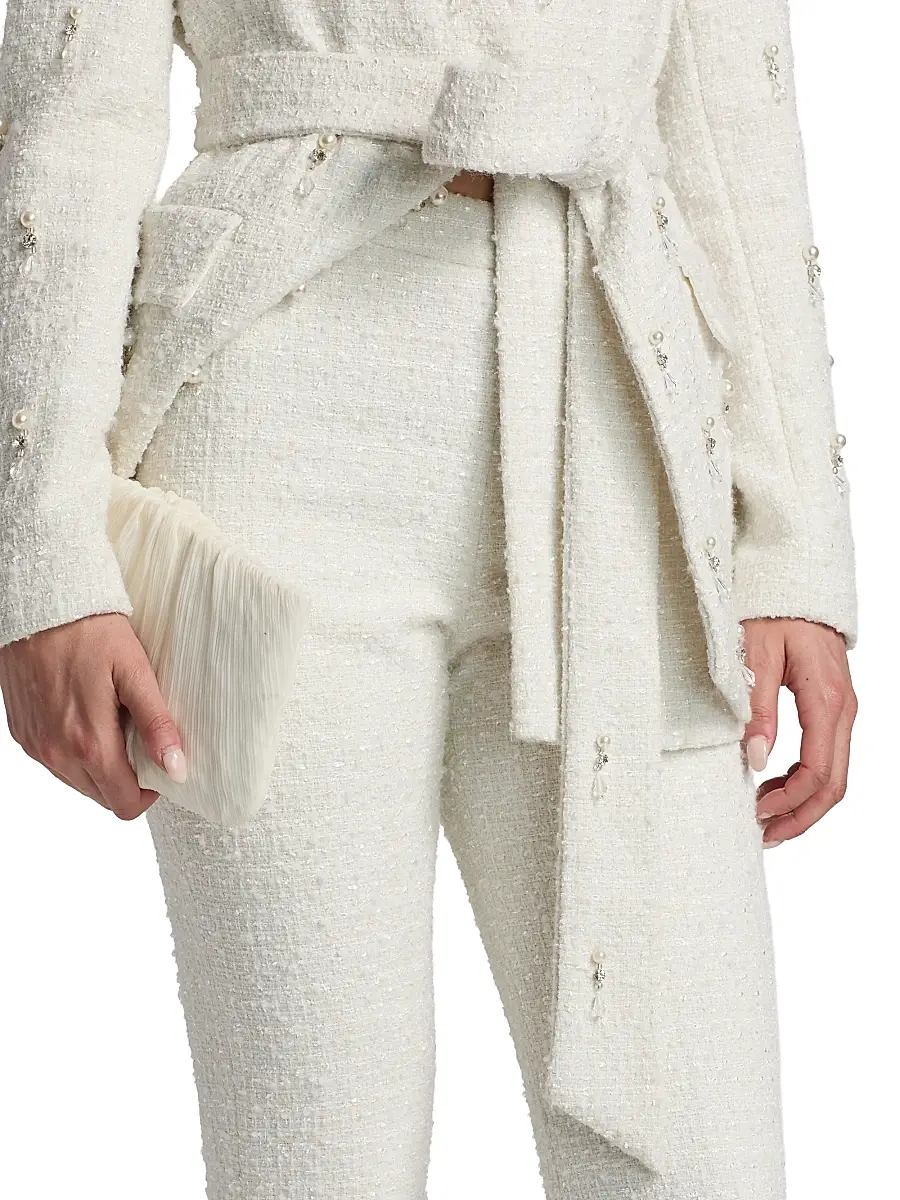 BADGLEY MISCHKA Women's Bouclé Tailored Flare Pants | Thumbnail 6 BADGLEY MISCHKA Women's Bouclé Tailored Flare Pants | Thumbnail 6