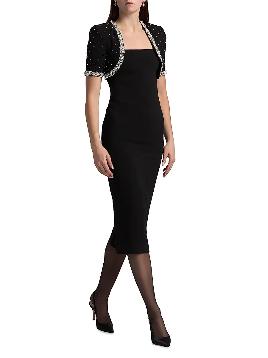 BADGLEY MISCHKA Women's Embellished Bolero Cocktail Dress | Thumbnail 2