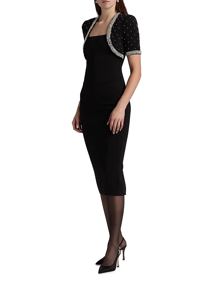 BADGLEY MISCHKA Women's Embellished Bolero Cocktail Dress | Thumbnail 4