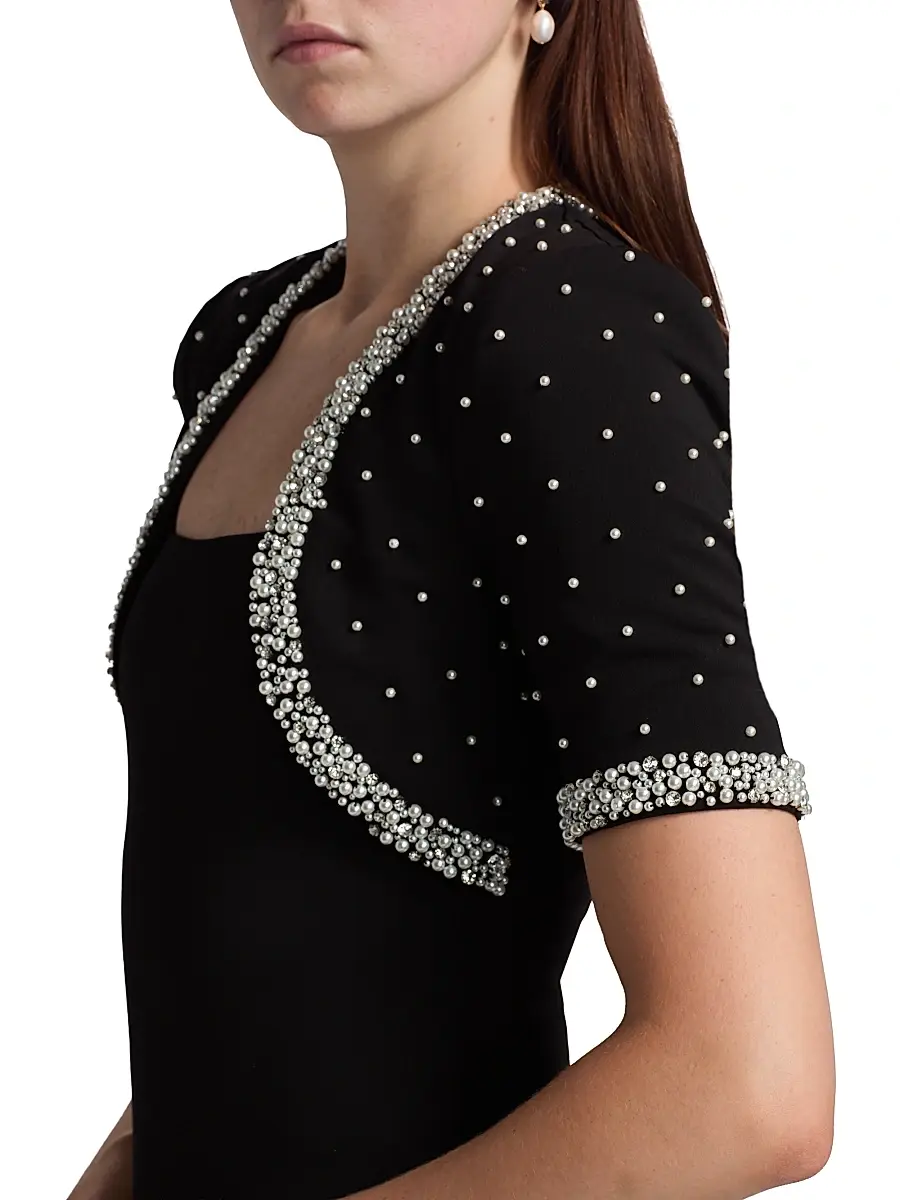 BADGLEY MISCHKA Women's Embellished Bolero Cocktail Dress | Thumbnail 6