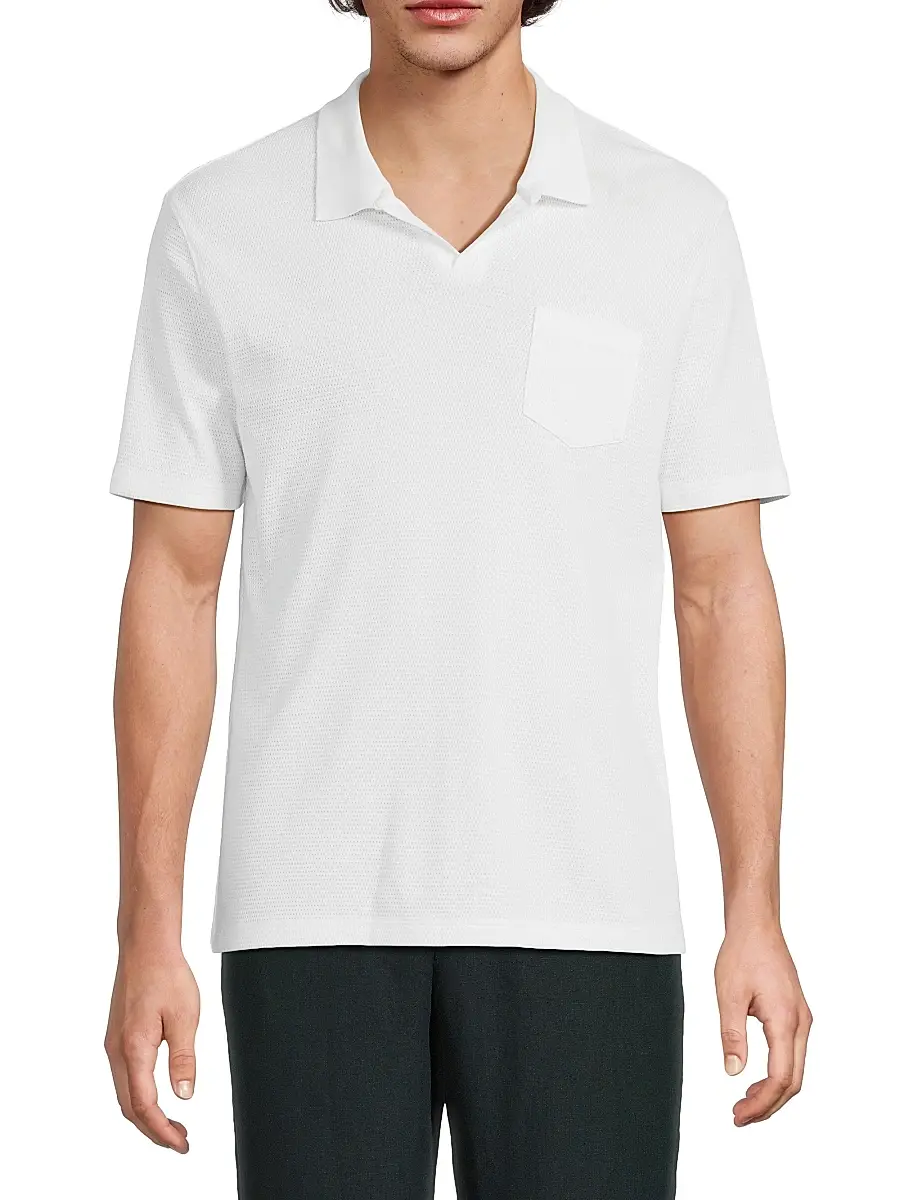 Vince Men's Birdseye Cotton Johnny Collar Shirt | Thumbnail 3 Vince Men's Birdseye Cotton Johnny Collar Shirt | Thumbnail 3
