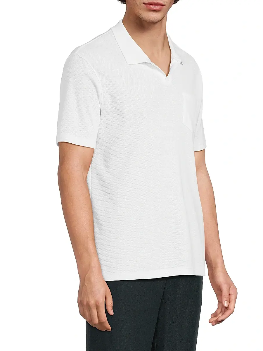 Vince Men's Birdseye Cotton Johnny Collar Shirt | Thumbnail 4 Vince Men's Birdseye Cotton Johnny Collar Shirt | Thumbnail 4