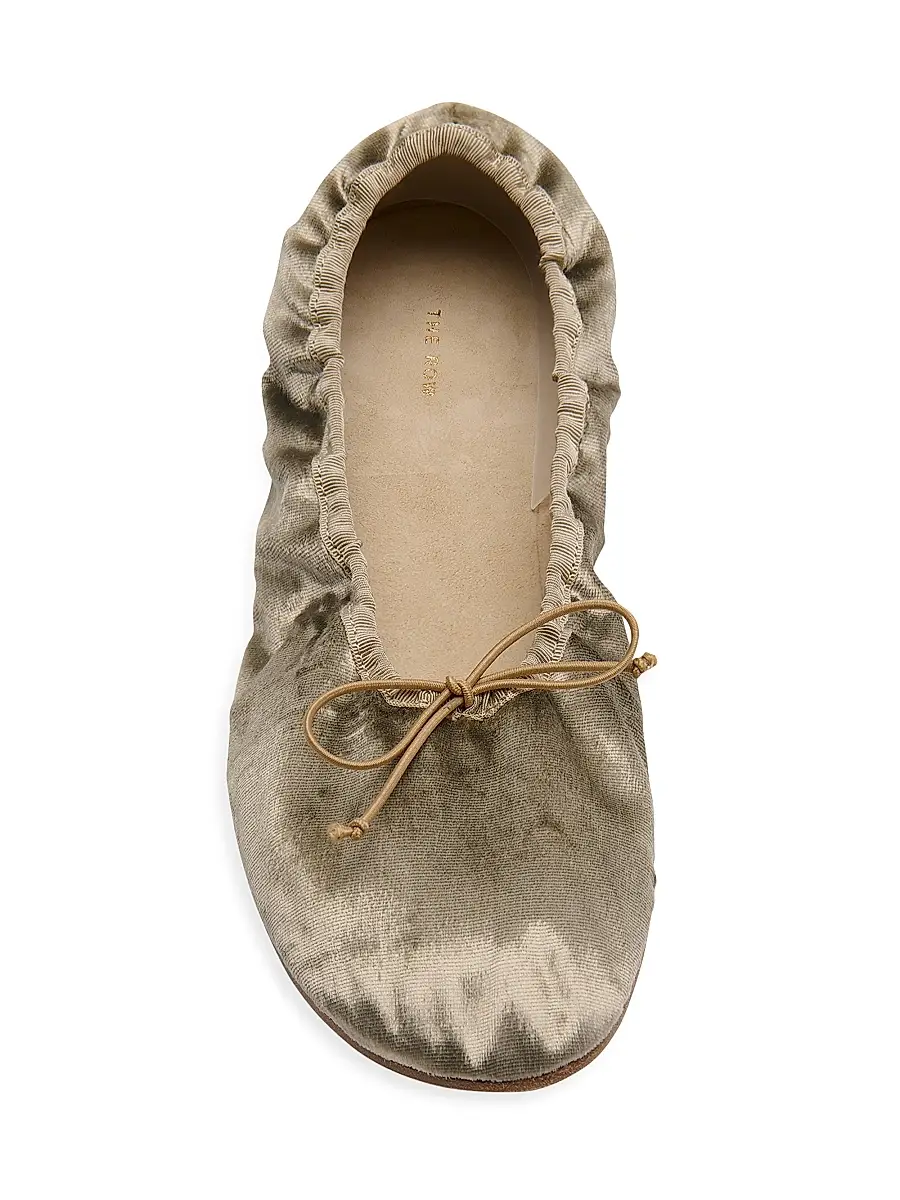 The Row Women's Bow-Detail Velvet Ballet Flats - Black | Thumbnail 3 The Row Women's Bow-Detail Velvet Ballet Flats - Black | Thumbnail 3