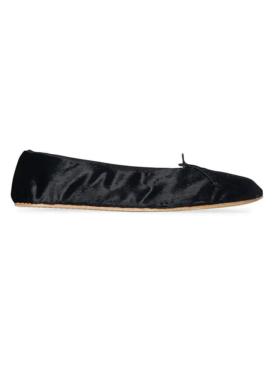 The Row Women's Bow-Detail Velvet Ballet Flats - Black | Thumbnail 5 The Row Women's Bow-Detail Velvet Ballet Flats - Black | Thumbnail 5