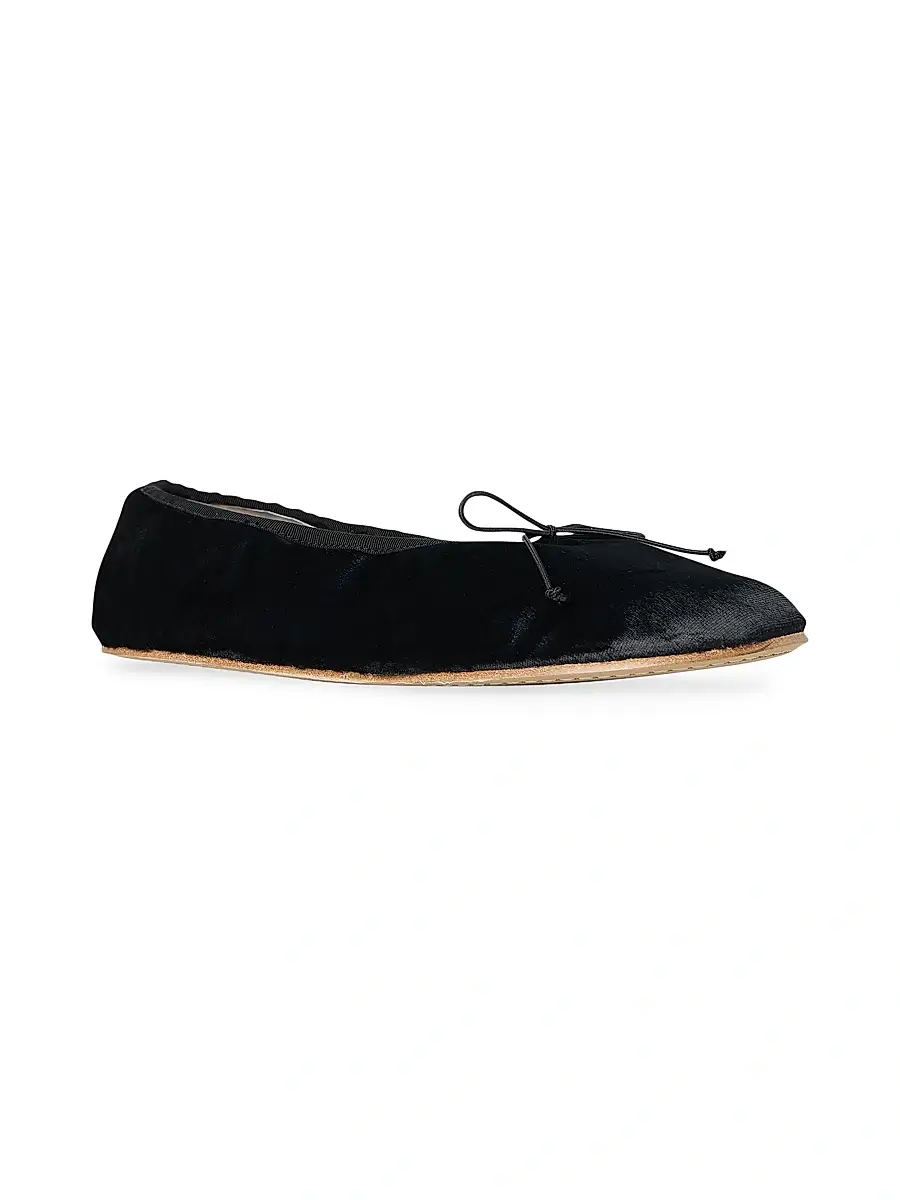 The Row Women's Bow-Detail Velvet Ballet Flats - Black | Thumbnail 6 The Row Women's Bow-Detail Velvet Ballet Flats - Black | Thumbnail 6