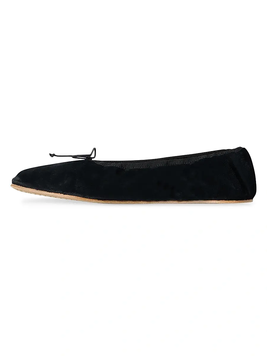 The Row Women's Bow-Detail Velvet Ballet Flats - Black | Thumbnail 8 The Row Women's Bow-Detail Velvet Ballet Flats - Black | Thumbnail 8
