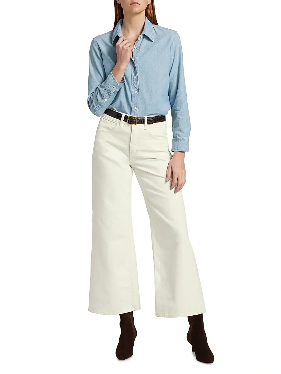 Nili Lotan Women's Monti Denim Button-Front Shirt | Thumbnail 2