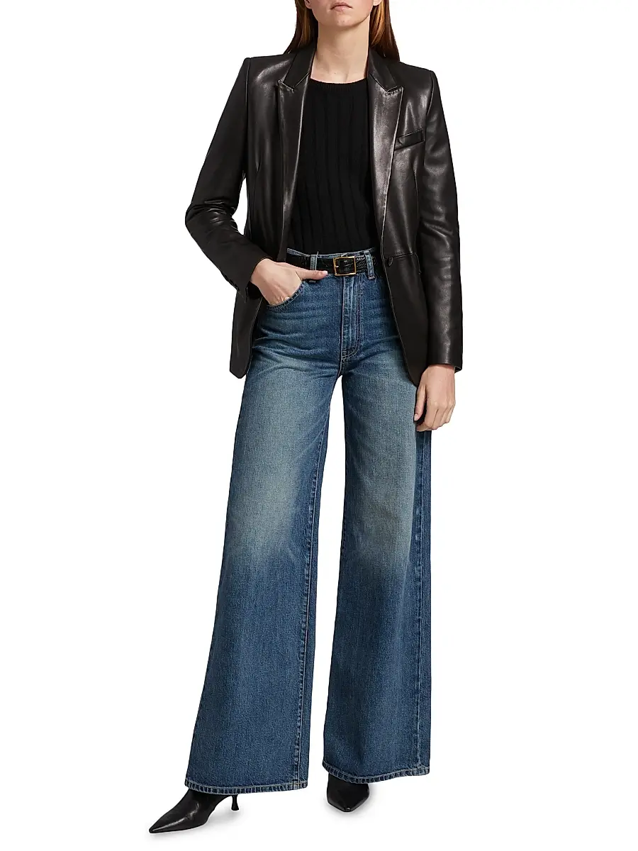 Nili Lotan Women's Salome Wide-Leg Jeans - Simon Wash | Thumbnail 2 Nili Lotan Women's Salome Wide-Leg Jeans - Simon Wash | Thumbnail 2