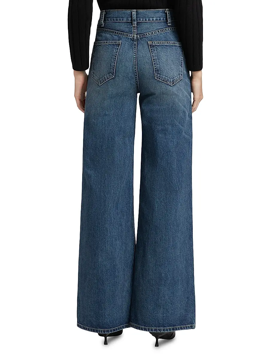 Nili Lotan Women's Salome Wide-Leg Jeans - Simon Wash | Thumbnail 5 Nili Lotan Women's Salome Wide-Leg Jeans - Simon Wash | Thumbnail 5