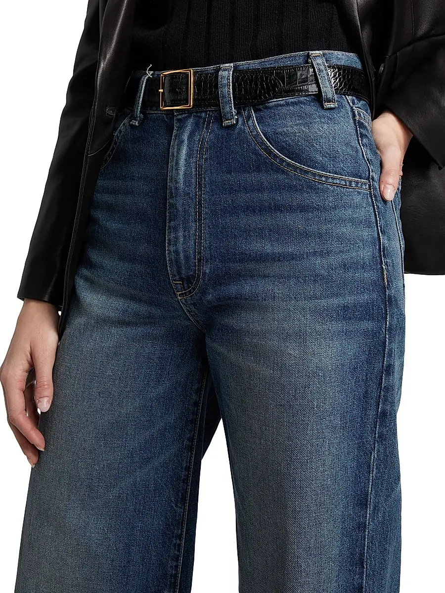 Nili Lotan Women's Salome Wide-Leg Jeans - Simon Wash | Thumbnail 6 Nili Lotan Women's Salome Wide-Leg Jeans - Simon Wash | Thumbnail 6