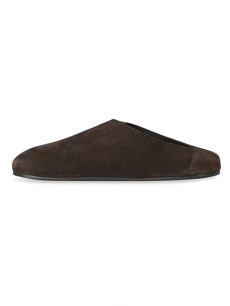 The Row Women's Hudson Suede Mules - Lacquer Brown | Thumbnail 3 The Row Women's Hudson Suede Mules - Lacquer Brown | Thumbnail 3
