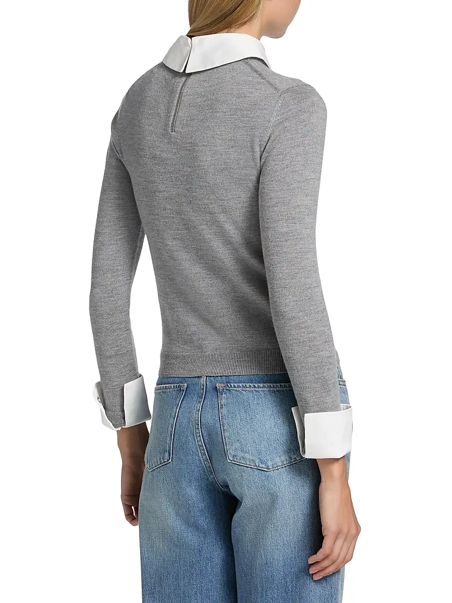 Alice + Olivia Women's Porla Collared Wool Sweater | Thumbnail 5 Alice + Olivia Women's Porla Collared Wool Sweater | Thumbnail 5