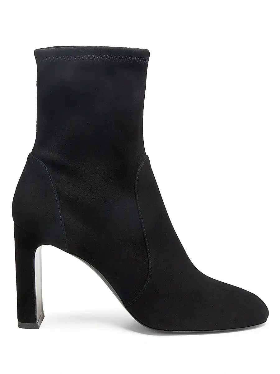 Stuart Weitzman Women's Babette 85MM Suede Booties - Black | Image 1 Stuart Weitzman Women's Babette 85MM Suede Booties - Black | Image 1
