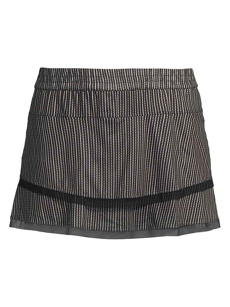Lucky in Love Women's Stripe It Up High-Waist Pinstripe Skort | Image 1 Lucky in Love Women's Stripe It Up High-Waist Pinstripe Skort | Image 1