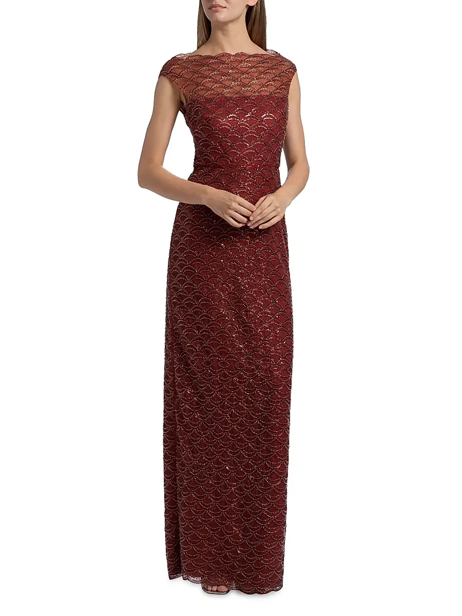 THEIA Women's Aura Beaded Column Gown | Thumbnail 2 THEIA Women's Aura Beaded Column Gown | Thumbnail 2