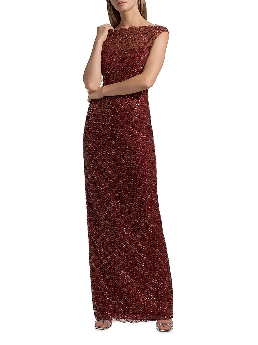 THEIA Women's Aura Beaded Column Gown | Thumbnail 3 THEIA Women's Aura Beaded Column Gown | Thumbnail 3