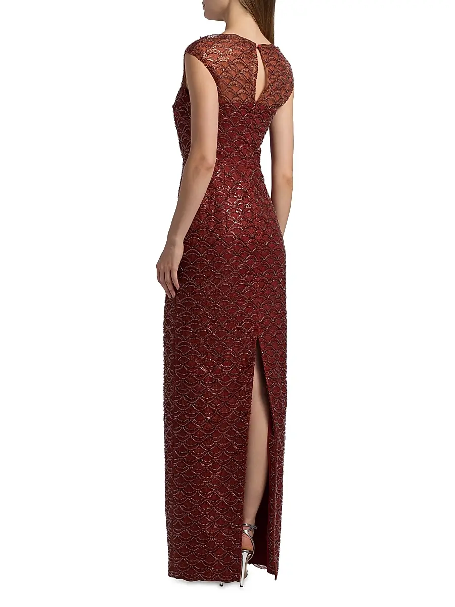 THEIA Women's Aura Beaded Column Gown | Thumbnail 5 THEIA Women's Aura Beaded Column Gown | Thumbnail 5