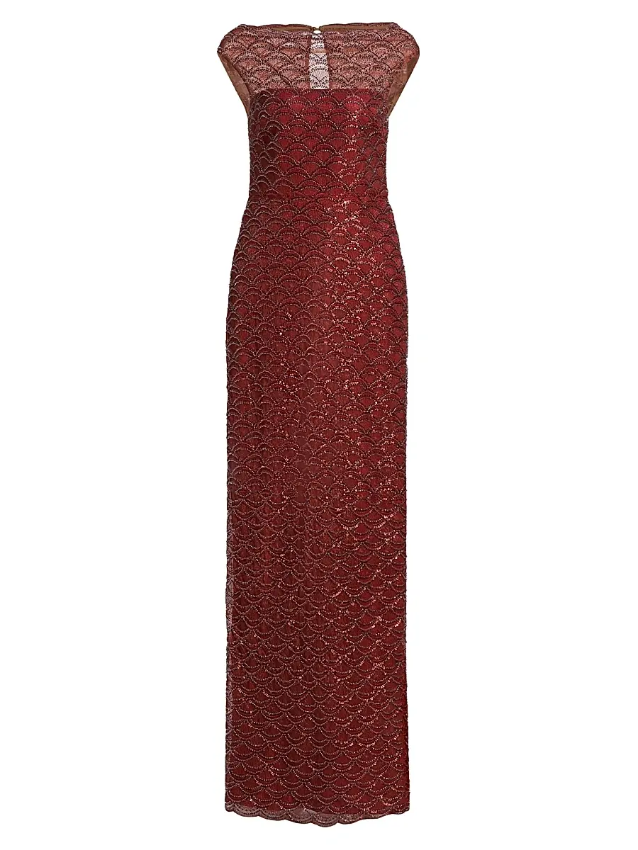 Women's Aura Beaded Column Gown Women's Aura Beaded Column Gown