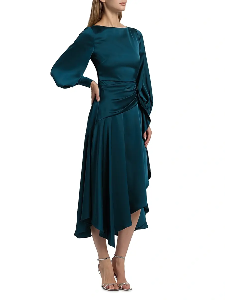 THEIA Women's Florence Asymmetric Handkerchief Midi-Dress | Thumbnail 3 THEIA Women's Florence Asymmetric Handkerchief Midi-Dress | Thumbnail 3