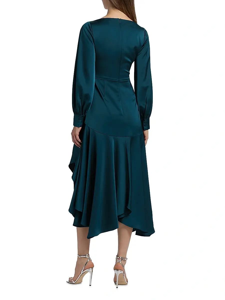 THEIA Women's Florence Asymmetric Handkerchief Midi-Dress | Thumbnail 5 THEIA Women's Florence Asymmetric Handkerchief Midi-Dress | Thumbnail 5