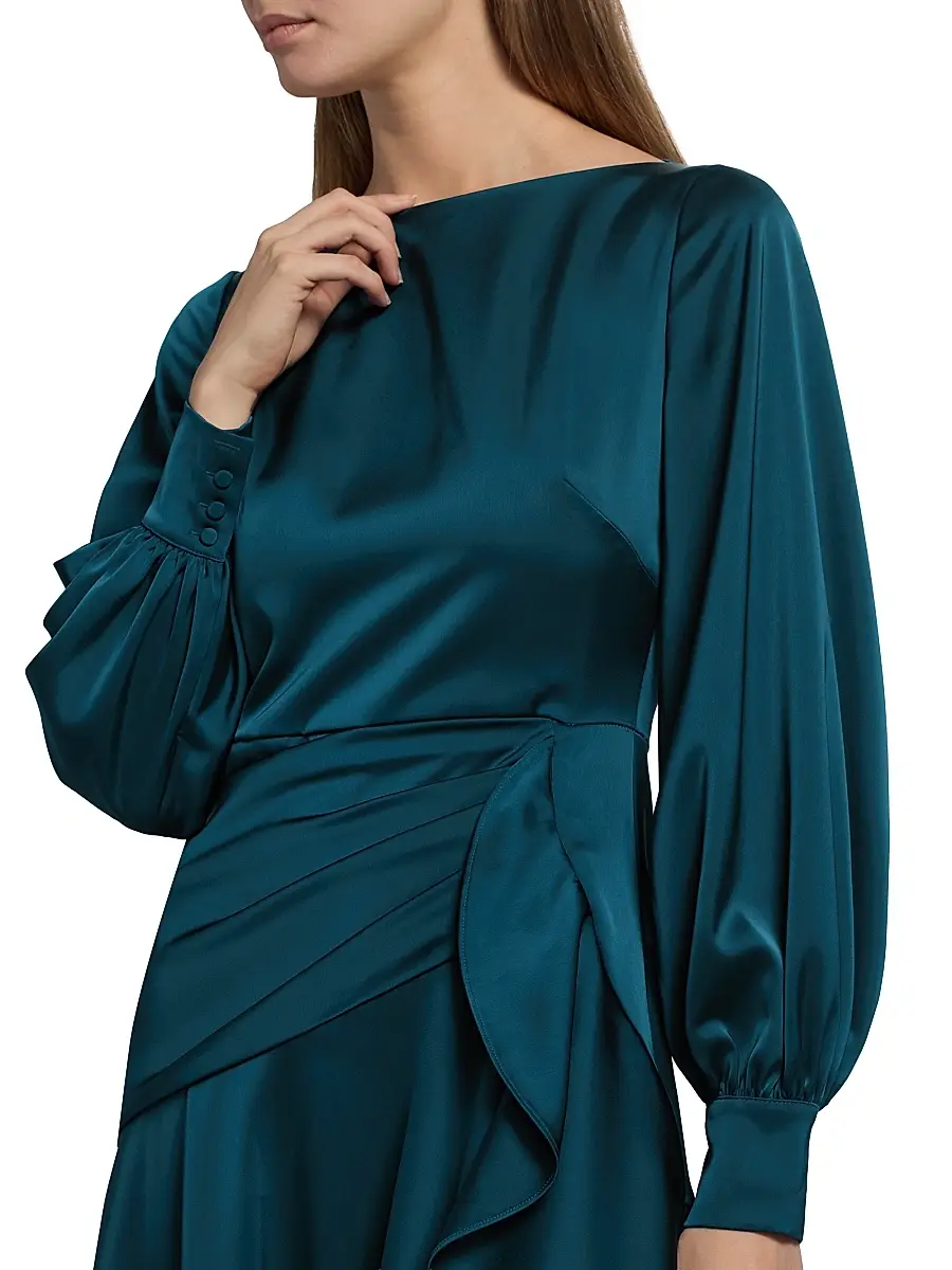 THEIA Women's Florence Asymmetric Handkerchief Midi-Dress | Thumbnail 6 THEIA Women's Florence Asymmetric Handkerchief Midi-Dress | Thumbnail 6