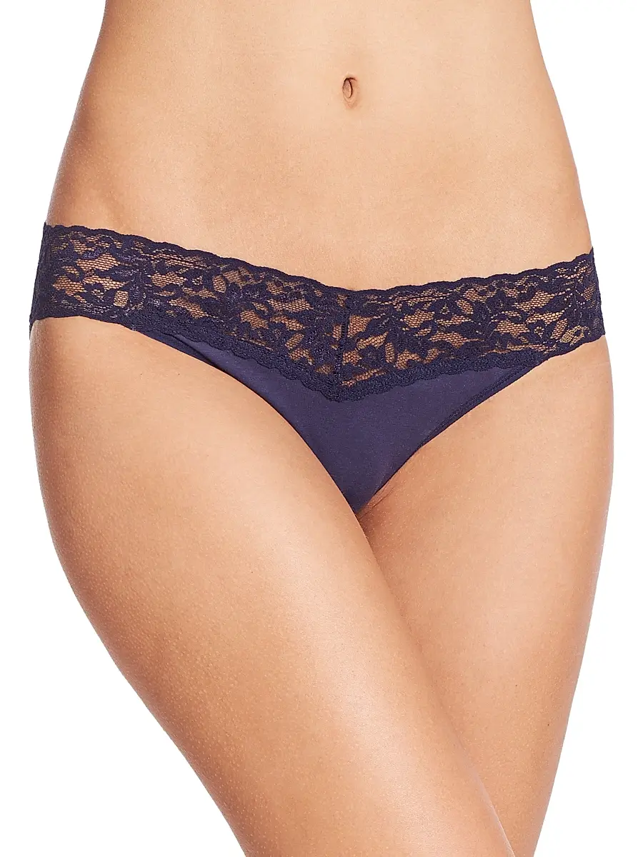 Hanky Panky Women's Cotton V-Kini - Navy | Image 1 Hanky Panky Women's Cotton V-Kini - Navy | Image 1