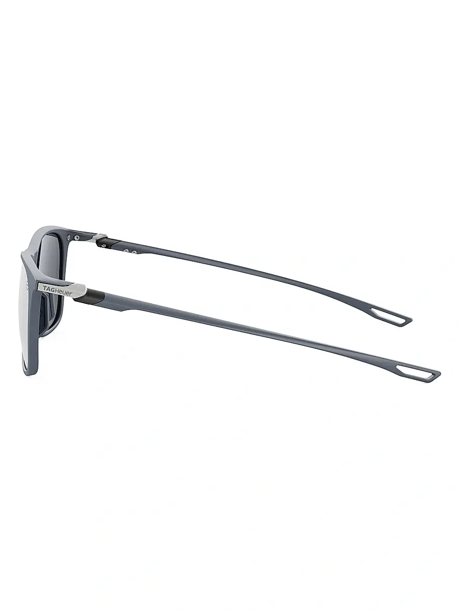 TAG Heuer Men's 55MM Mini Vingt Sept Rectangular Sunglasses - Blue | Thumbnail 3