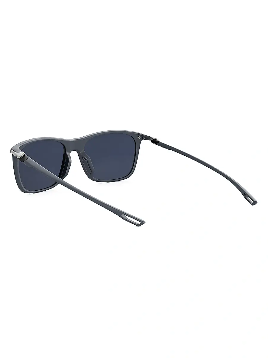 TAG Heuer Men's 55MM Mini Vingt Sept Rectangular Sunglasses - Blue | Thumbnail 4