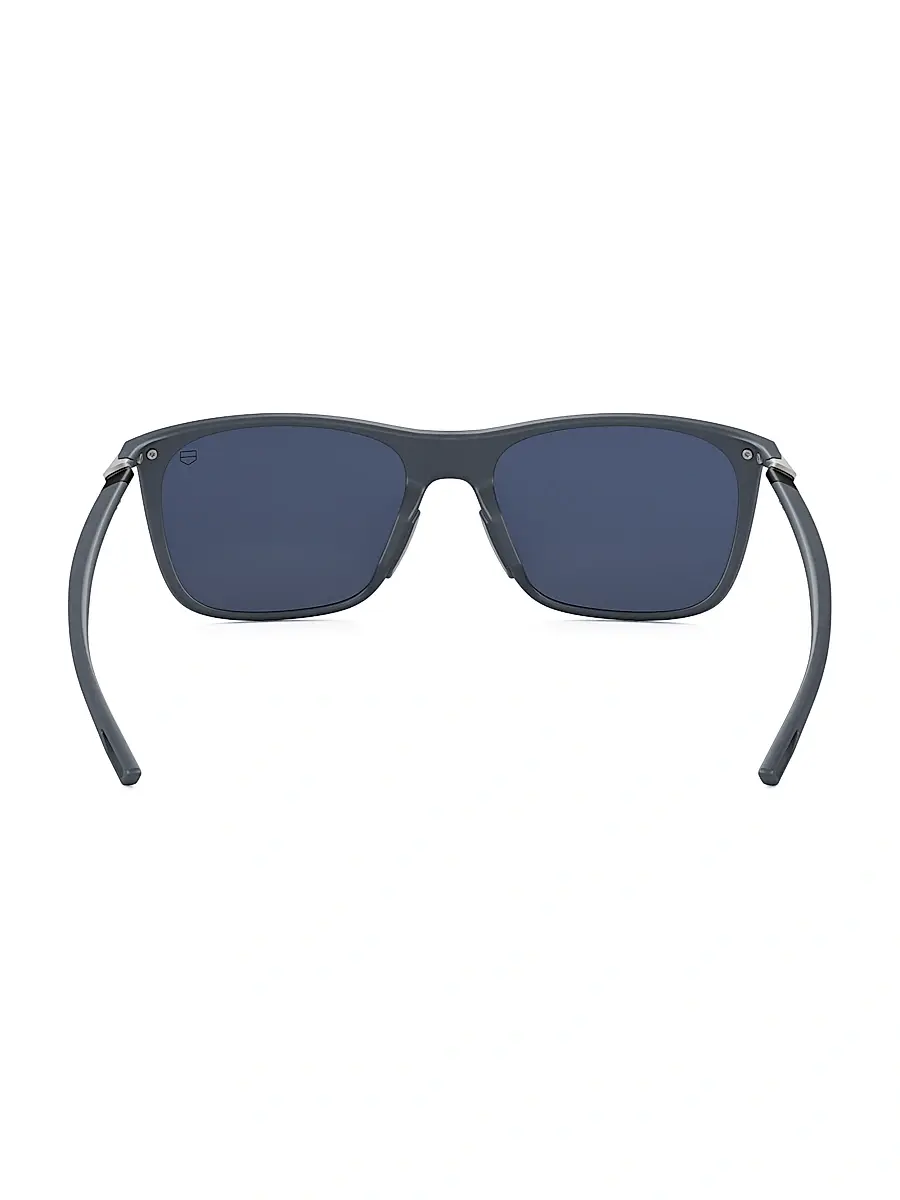 TAG Heuer Men's 55MM Mini Vingt Sept Rectangular Sunglasses - Blue | Thumbnail 5