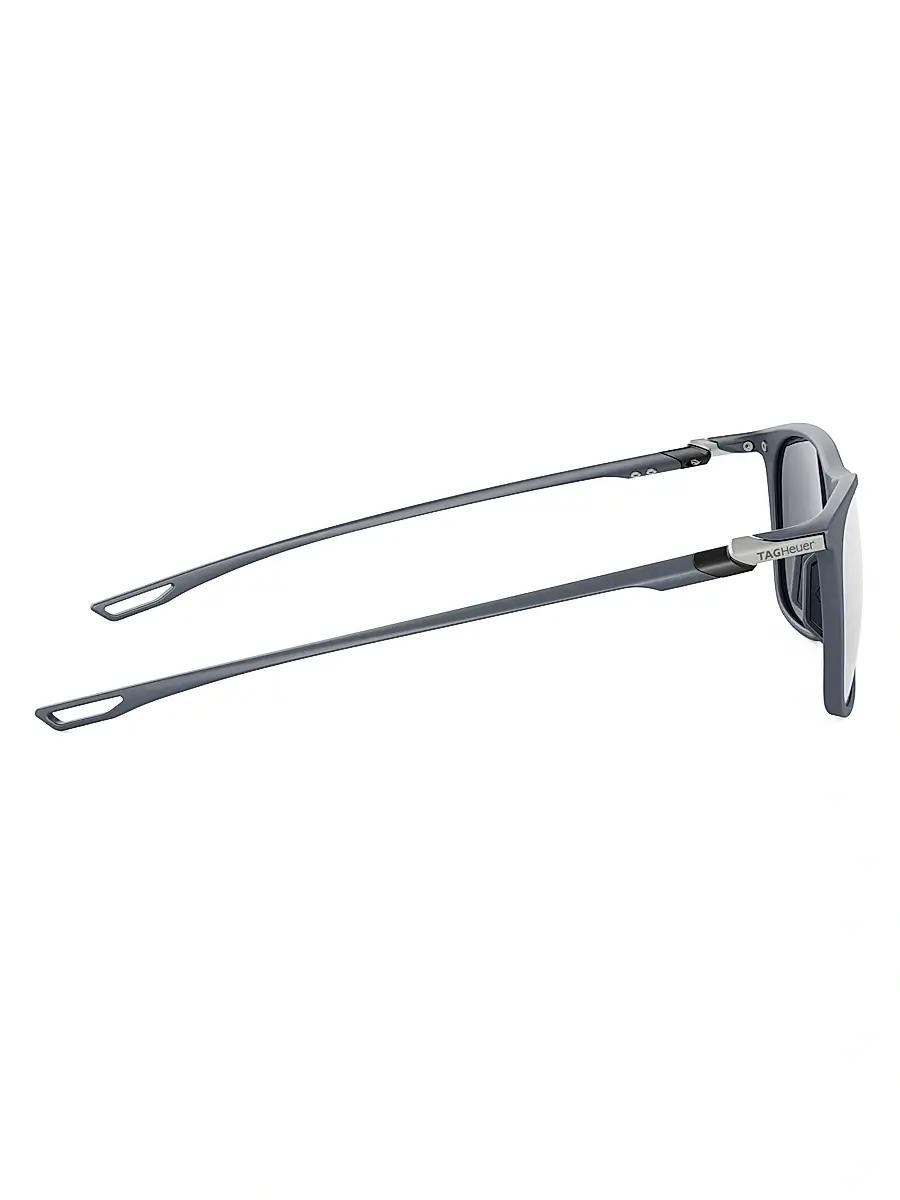 TAG Heuer Men's 55MM Mini Vingt Sept Rectangular Sunglasses - Blue | Thumbnail 7