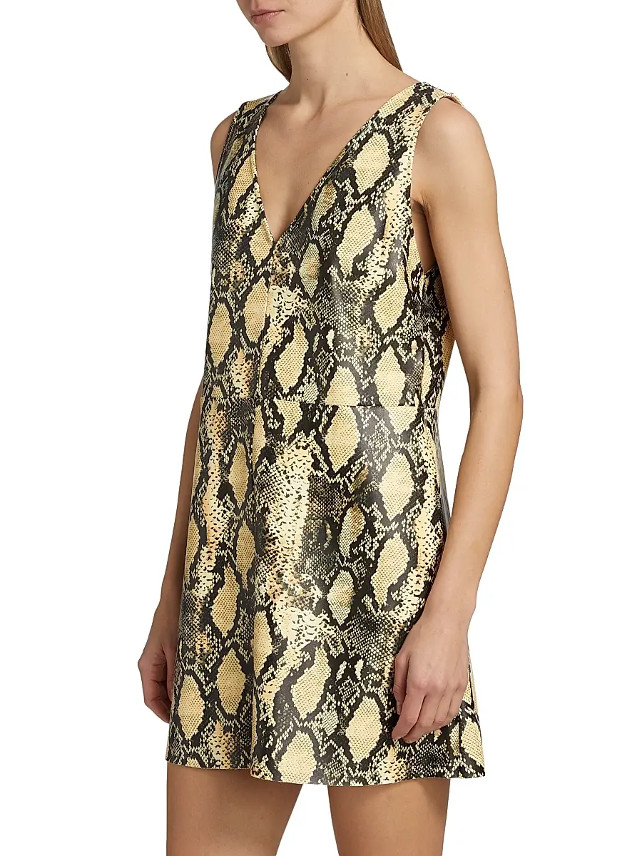 Toccin Women's Malia Snakeskin Faux Leather Shift Dress | Thumbnail 4 Toccin Women's Malia Snakeskin Faux Leather Shift Dress | Thumbnail 4