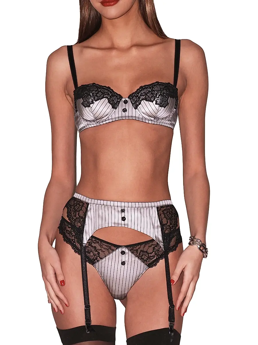 Fleur du Mal Women's Executive Silk & Lace Underwire Balconette Bra | Thumbnail 3 Fleur du Mal Women's Executive Silk & Lace Underwire Balconette Bra | Thumbnail 3
