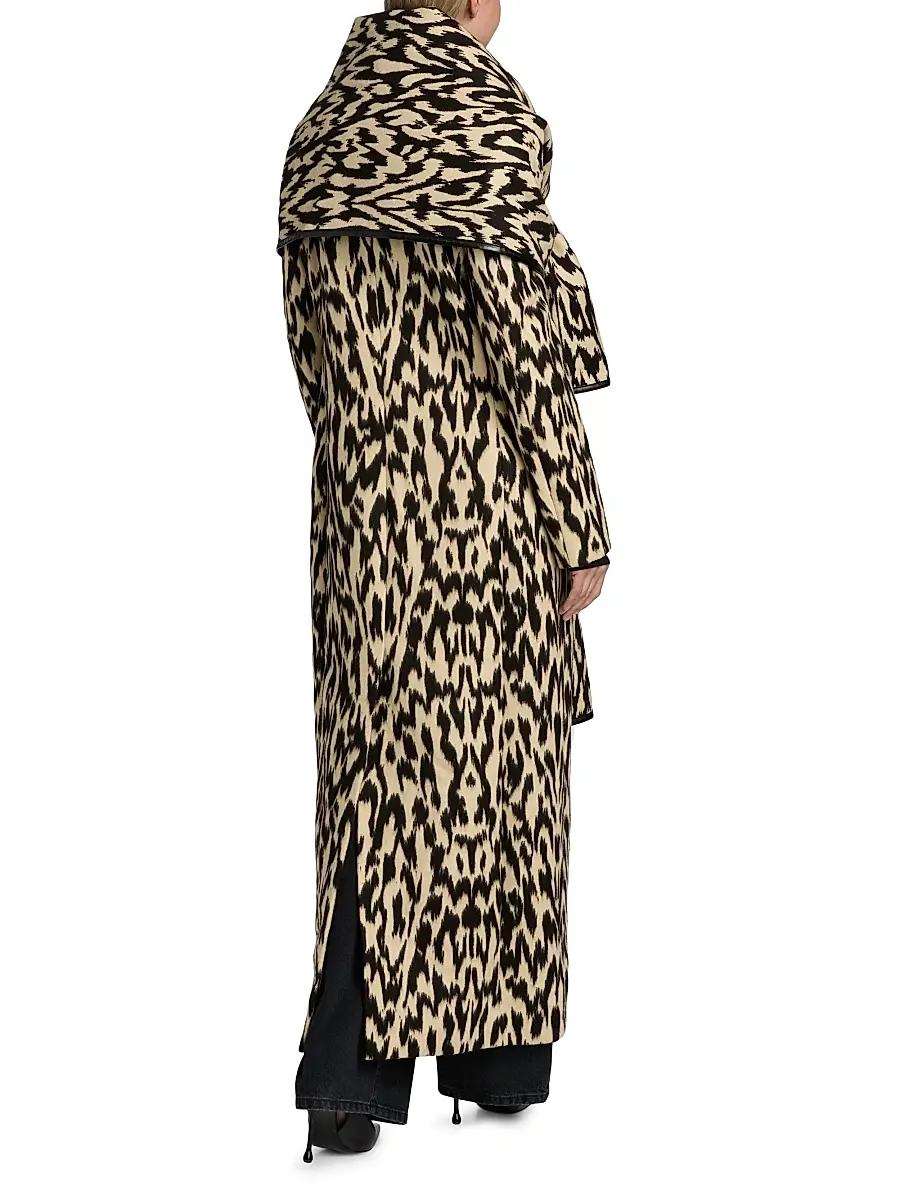 Brandon Maxwell Women's Demi Printed Virgin Wool-Blend Double-Breasted Coat - Abstract Leopard | Thumbnail 5 Brandon Maxwell Women's Demi Printed Virgin Wool-Blend Double-Breasted Coat - Abstract Leopard | Thumbnail 5