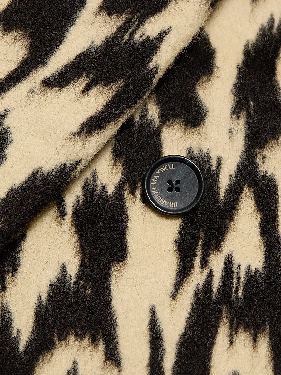 Brandon Maxwell Women's Demi Printed Virgin Wool-Blend Double-Breasted Coat - Abstract Leopard | Thumbnail 8 Brandon Maxwell Women's Demi Printed Virgin Wool-Blend Double-Breasted Coat - Abstract Leopard | Thumbnail 8