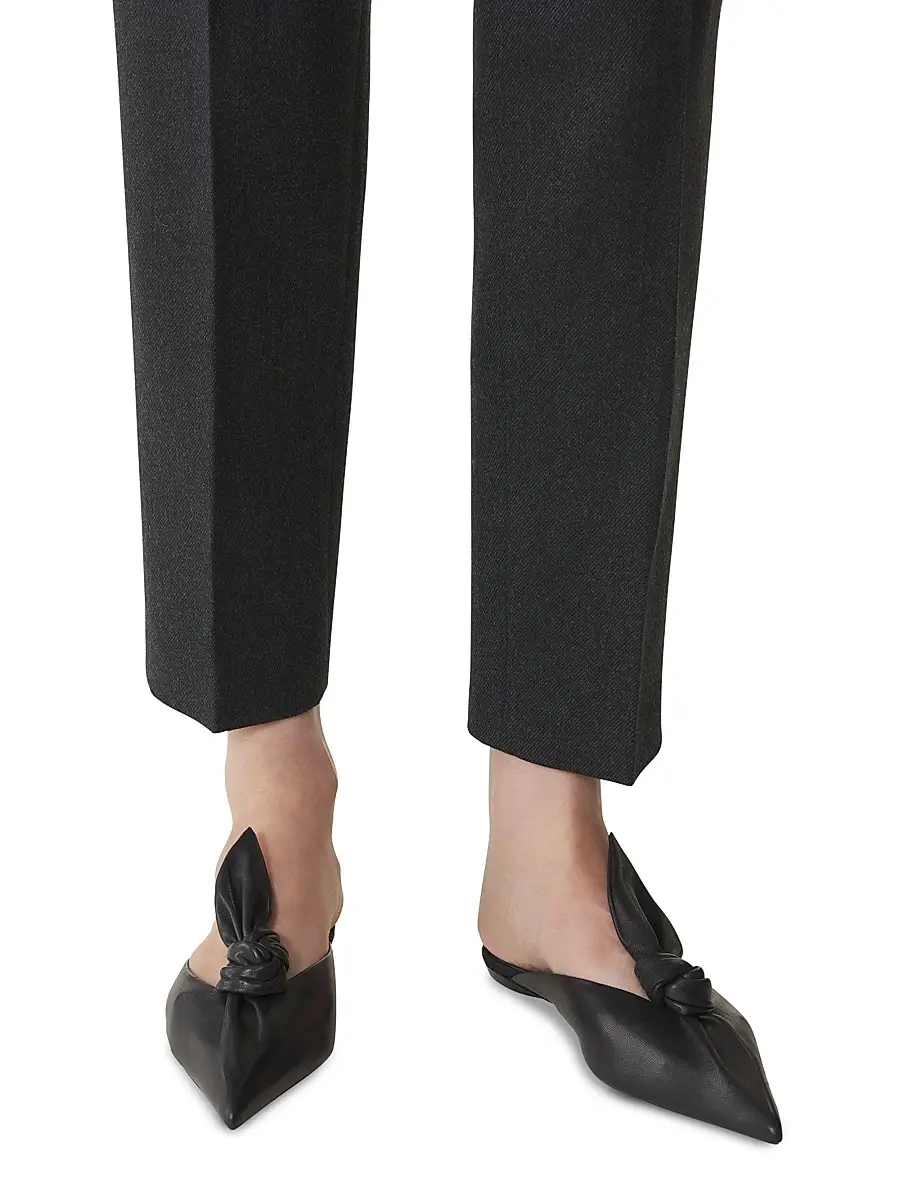Lanvin Women's Midnight Step Leather Bow Flat Mules - Black | Thumbnail 6 Lanvin Women's Midnight Step Leather Bow Flat Mules - Black | Thumbnail 6