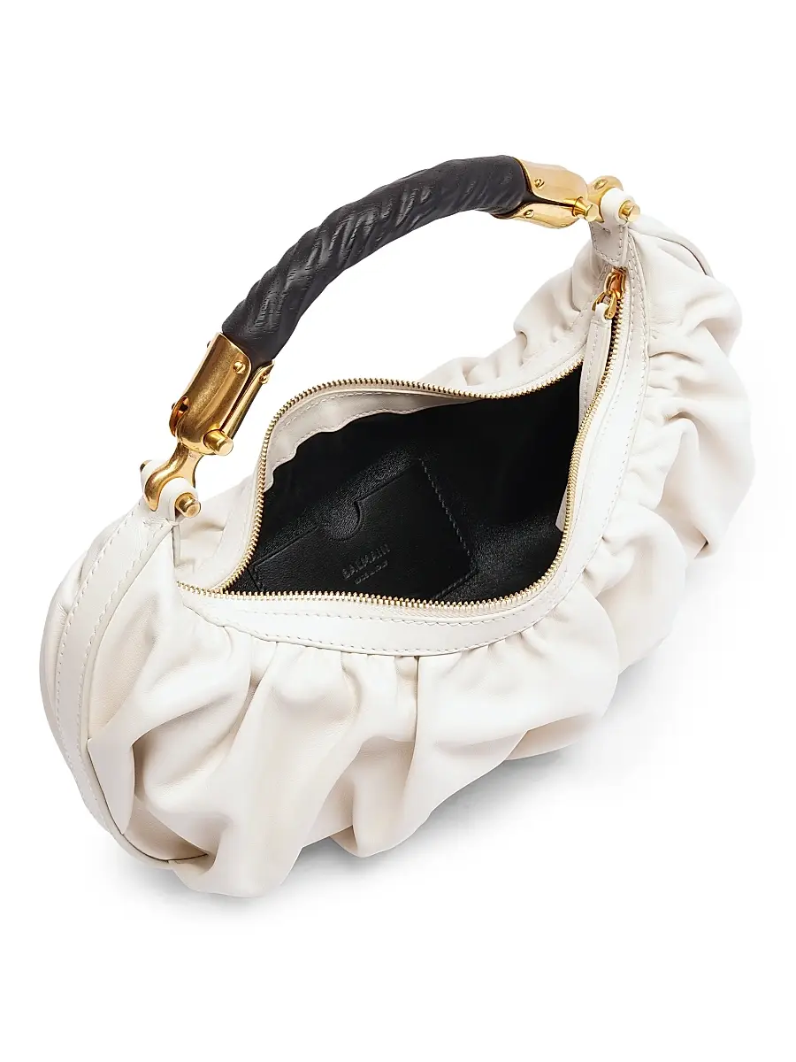 Balmain Women's Ebene Leather Top Handle Bag - Creme | Thumbnail 3