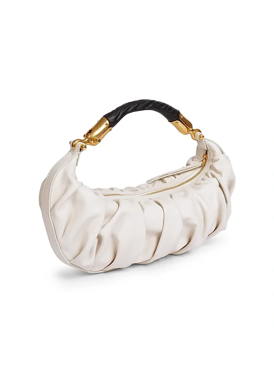 Balmain Women's Ebene Leather Top Handle Bag - Creme | Thumbnail 4
