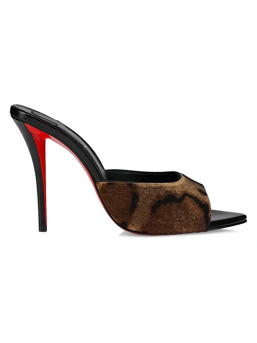 Christian Louboutin Women's Miss Z 100MM Calf Leather Mule Sandals - Brown | Image 1 Christian Louboutin Women's Miss Z 100MM Calf Leather Mule Sandals - Brown | Image 1