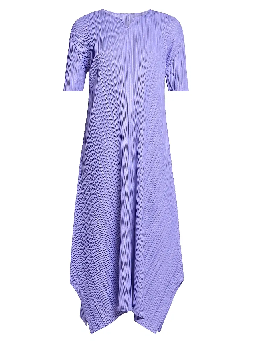 Pleats Please Issey Miyake Women's Mellow Pleated Handkerchief Midi-Dress - Saxe Blue | Image 1 Pleats Please Issey Miyake Women's Mellow Pleated Handkerchief Midi-Dress - Saxe Blue | Image 1