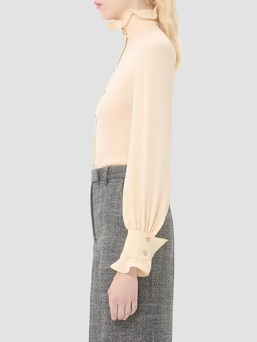 Valentino Garavani Women's Georgette Blouse - Birch | Thumbnail 3 Valentino Garavani Women's Georgette Blouse - Birch | Thumbnail 3