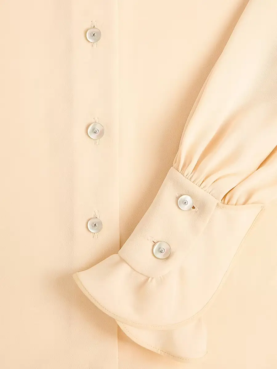 Valentino Garavani Women's Georgette Blouse - Birch | Thumbnail 6 Valentino Garavani Women's Georgette Blouse - Birch | Thumbnail 6
