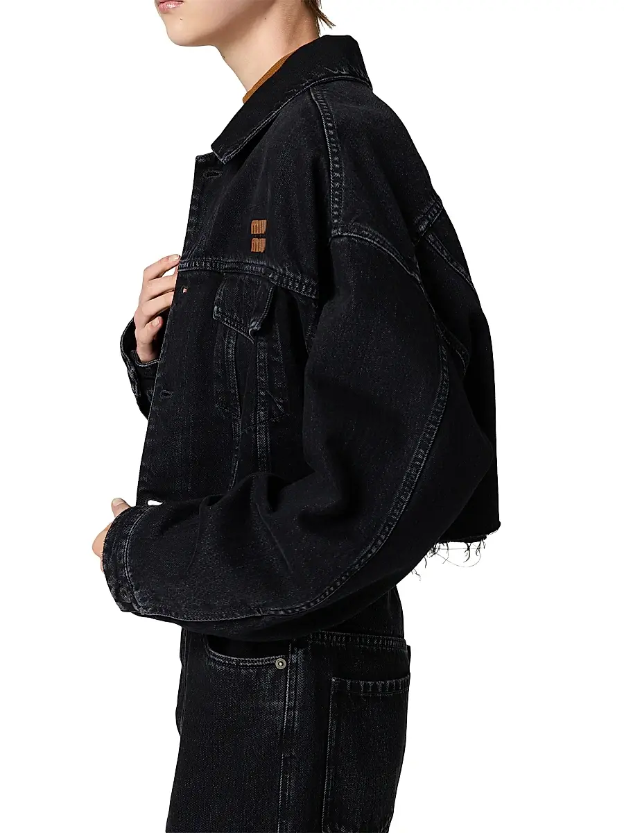 Miu Miu Women's Denim Jacket - Black | Thumbnail 3