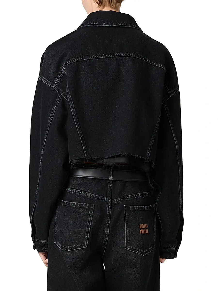 Miu Miu Women's Denim Jacket - Black | Thumbnail 4